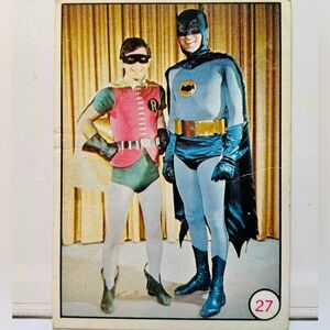 VINTAGE ORIGINAL BATMAN & ROBIN 1966 TOPPS “BAT LAFFS” PUZZLE CARD